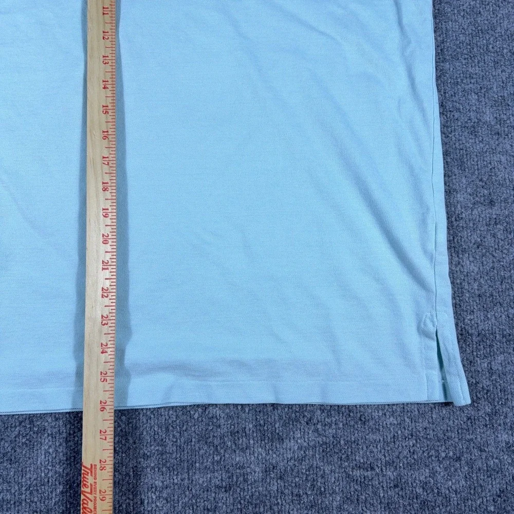 Polo Ralph Lauren Mens XXL Light Blue Knit Oxford Short Sleeve Polo Small Stain